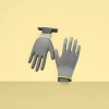 Thickened grey work gloves, anti-slip and wear-resistant labor protection gloves for both men and women details Picture